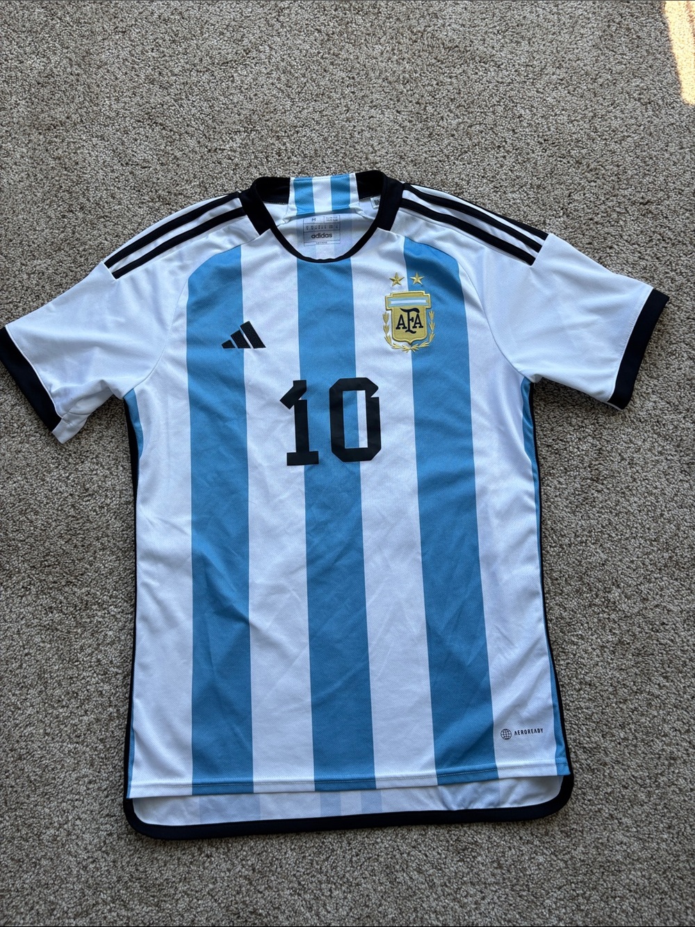 adidas Argentina #10 Soccer Jersey - Sky Blue & White